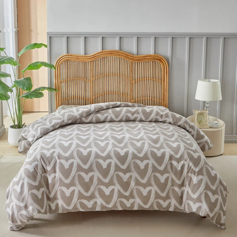 

Home Textile European and American Bedding Heart-Shaped Duvet Cover Single Dormitory Bedding Three-Piece Set