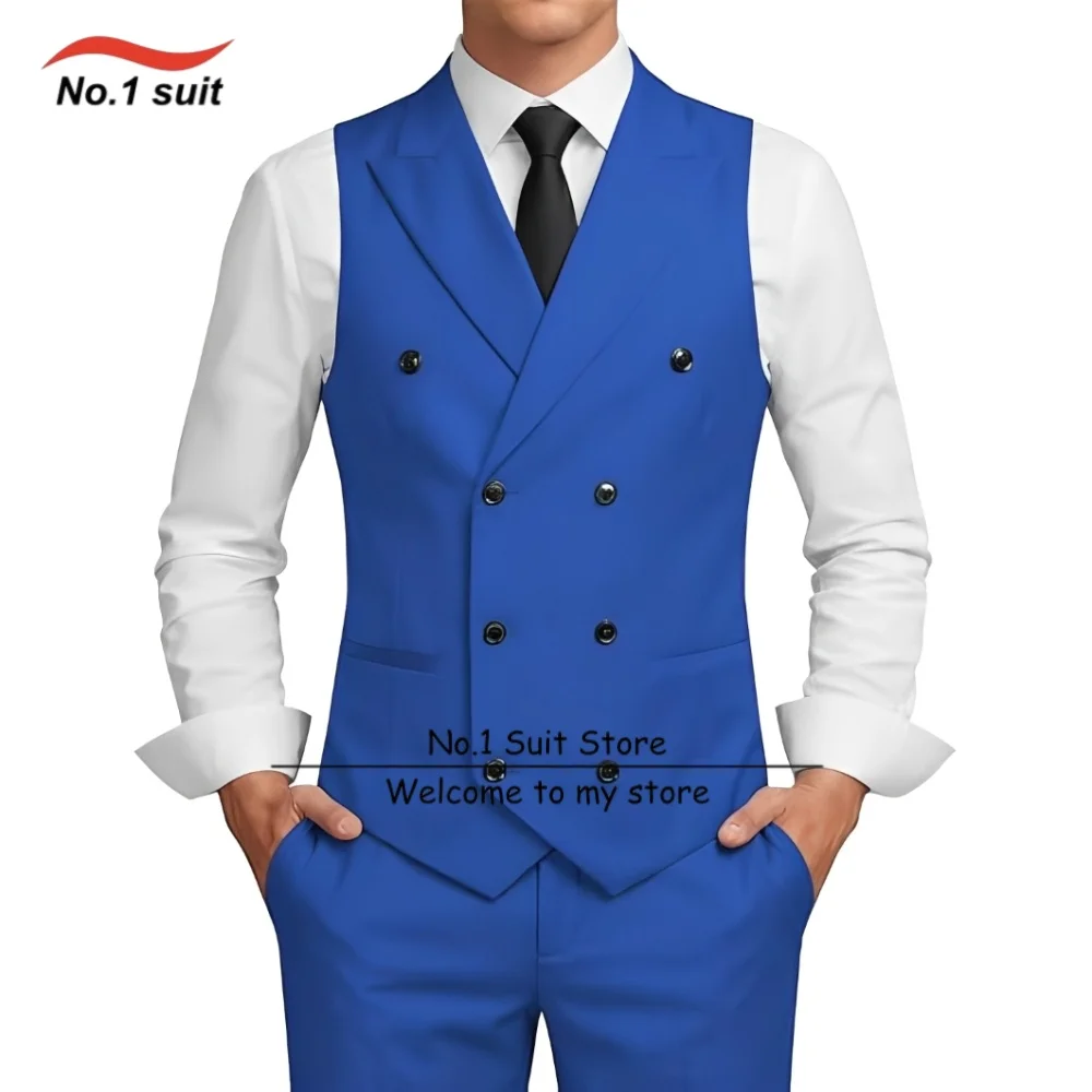 

Formal Men's Suit 2 Piece Vest Pants Set for Men Double Breasted Waistcoat Casual Business Suits Wedding Prom Tuxedo