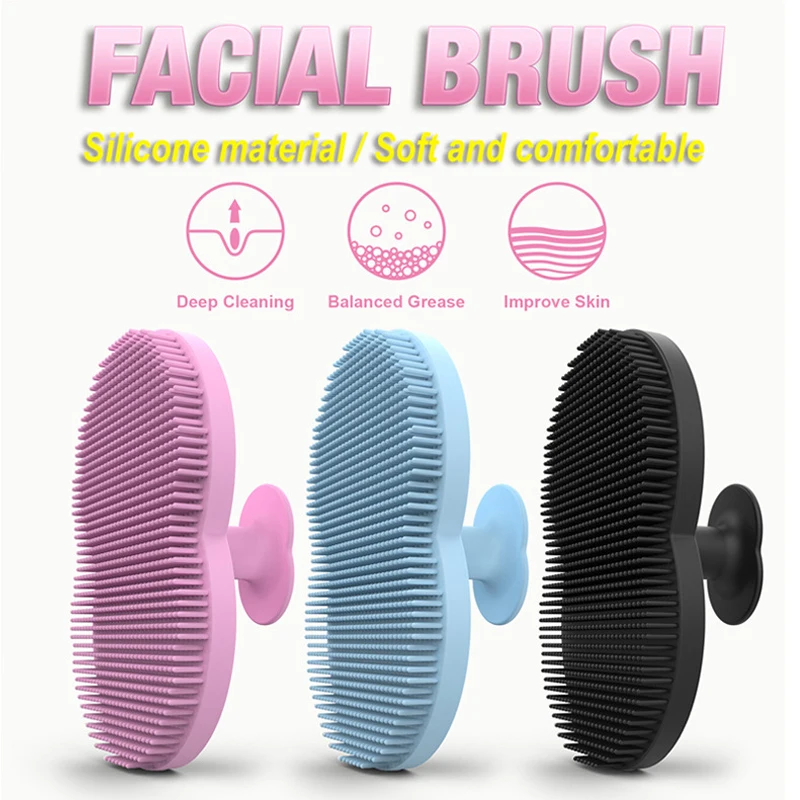 Brosse nettoyante en silicone pour le visage, poignée coordonnante, épurateur de visage, bain de massage, livres