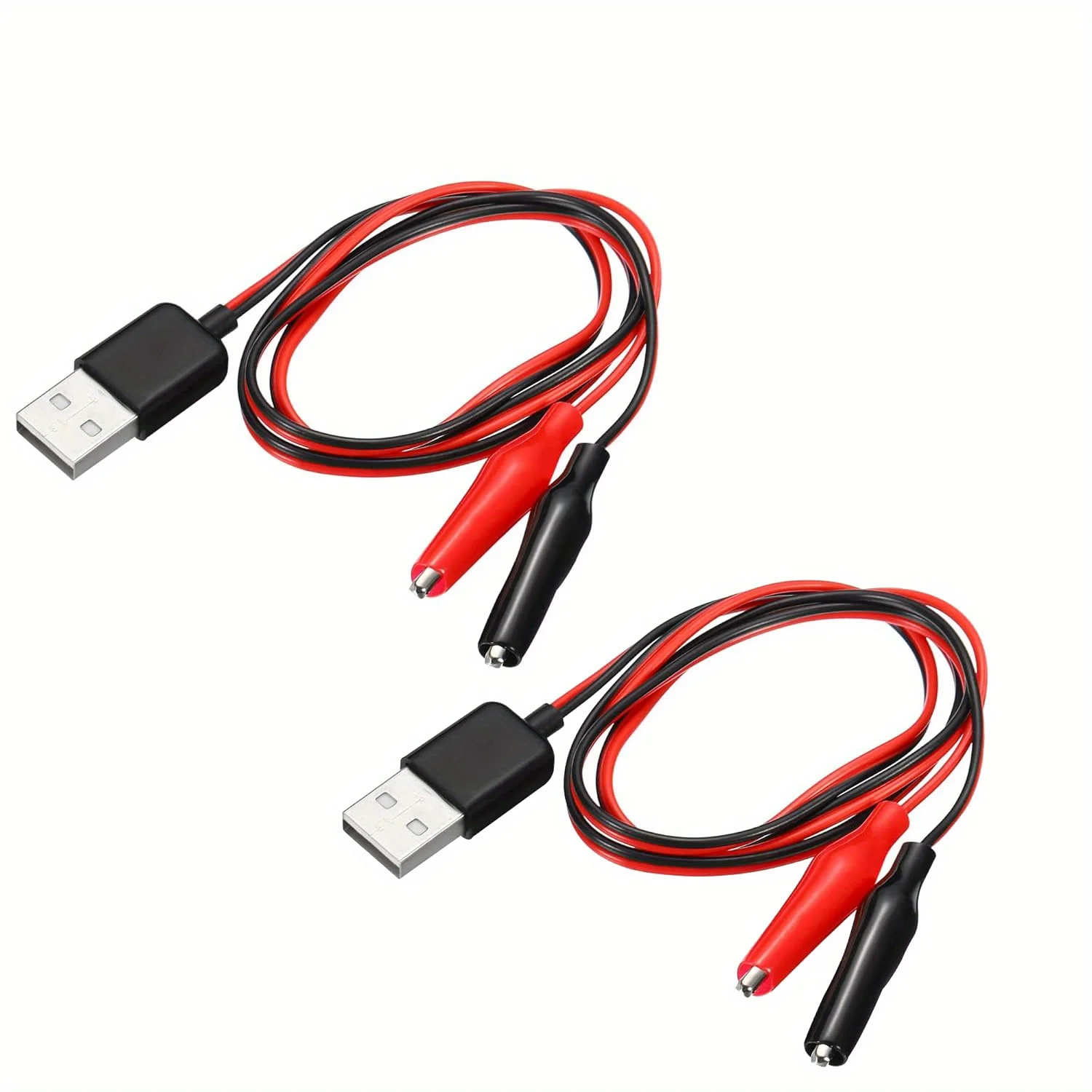 USB-Adapterkabel auf Krokodilzangenstecker Männlich-Weiblich, USB-Kabel mit Krokodilzange für Schaltungstests Flexibles Kabel Langlebiger Stecker Verschiedene Längen Elektronische Tests Gerätereparatur Laborversuche – Detail 4
