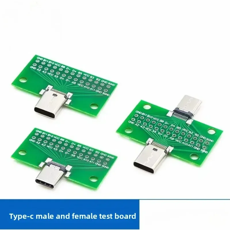 USB‑C Type‑C Male Female Test Board PCB Breakout Adapter Board For Connector Testing Experiment Debug