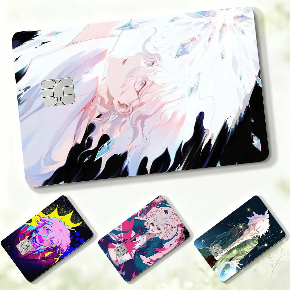 Anime D-Danganronpa 2 N-Nagito Komaeda  Credit Card HD Stickers Small Chip Waterproof Sticker Game Card Decal Gift
