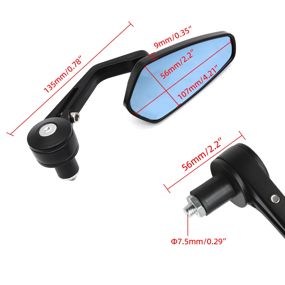 2Pcs Motorcycle Handle Bar End Rearview Mirror Universal Motorcycle Rearview Mirror For Ducati BMW Honda Suzuki Kawasaki image 6
