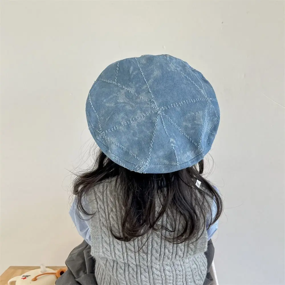 

Fashion Vintage Children's Beret Denim Retro Octagonal Hat Outdoor Korean Newsboy Cap Boys Girls