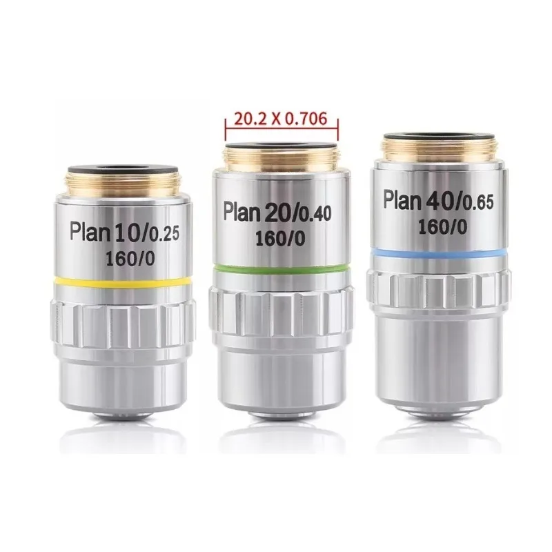 195 Flat Field Achromatic Telephoto Objective PLAN 10X/20X/40X Vickers Microhardness Tester Specialized Microscope Lens