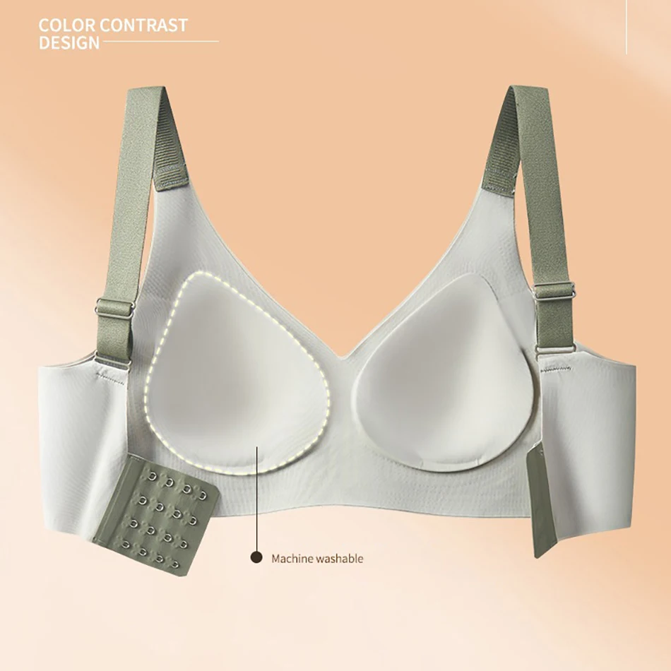 Comfortable and Secure No Underwire Back Shaping Bras with Push Up Support and Gathering Anti Sagging Features for Everyday Wear