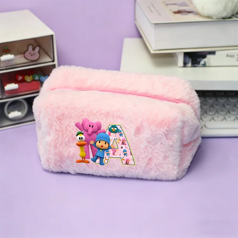Pocoyos Travel Wash Bag Printing A-Z Letters Makeup Bag Cute Cosmetic Case Anime Key Coin Bags Convenient Office Soft Toiletries