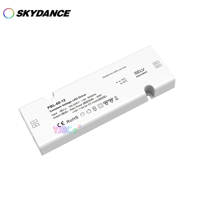 

Skydance Small size 60W AC 110V-220V to 12V 1CH Constant Voltage LED Driver CV Power Supply For 12V cabinet LED strip light tape