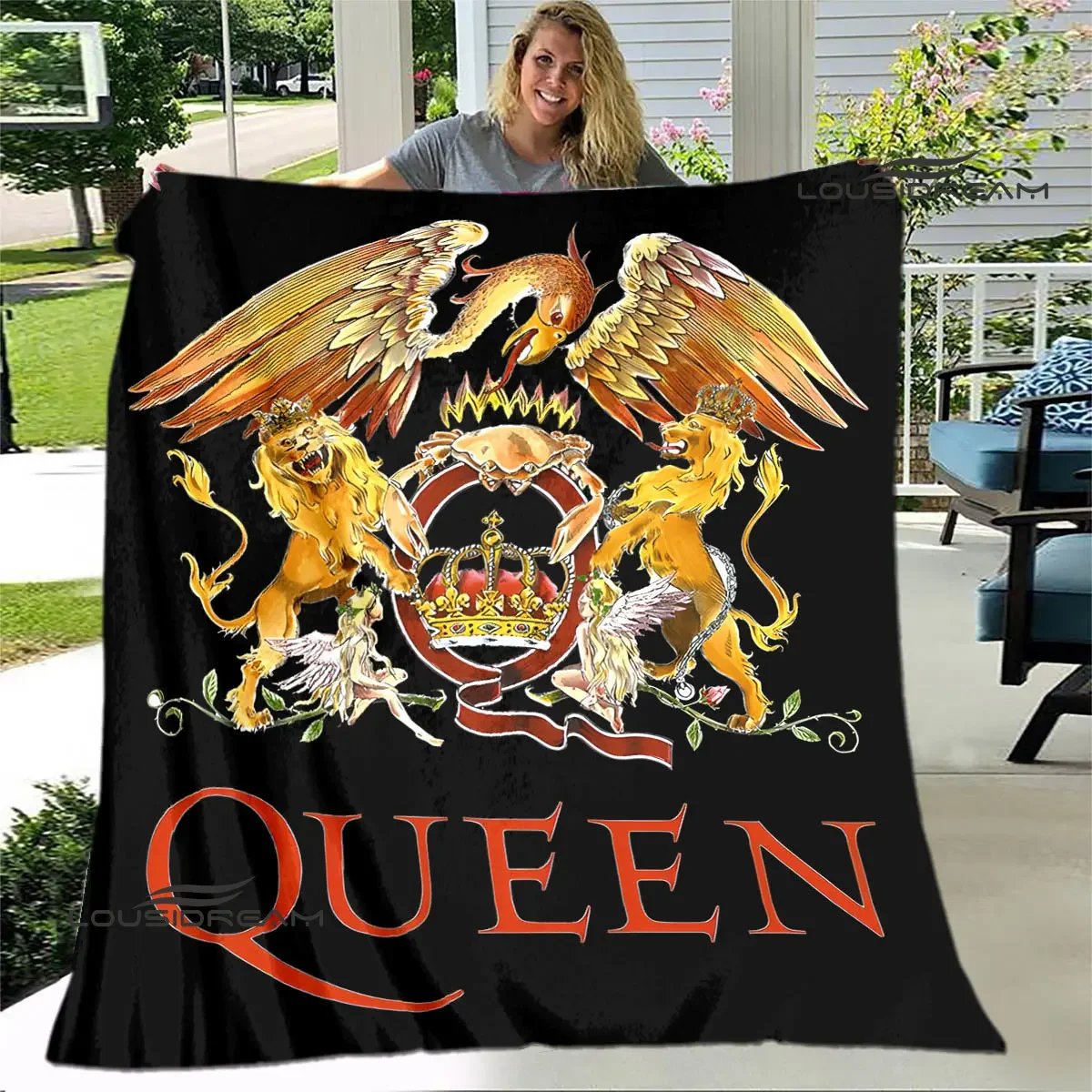 بطانية بطبعة فرقة كوين كلاسيكية ، فلانيل ، مريح ، منزل ، سفر ، سرير ، هدية عيد ميلاد ، رحلة