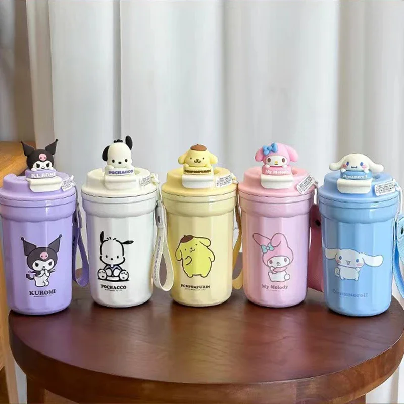 Neue sanrio mymelody kuromi cinna moroll edelstahl kaffeetasse reise thermo becher auslaufs ichere thermos flasche isolierte becher