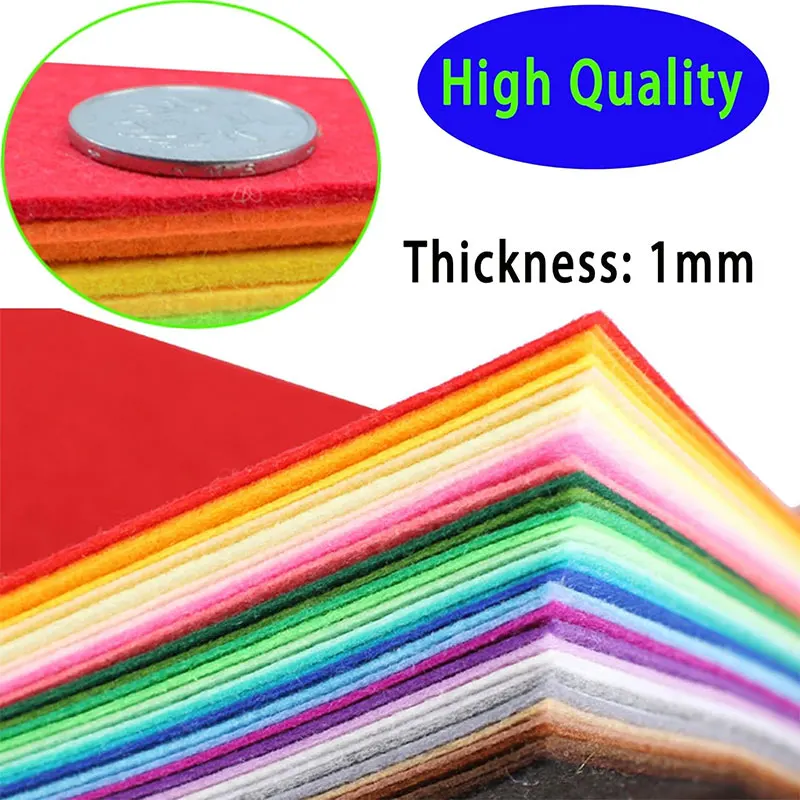 40/20/10 قطعة ورقة نسيج لينة ورأى متنوعة الألوان غير المنسوجة ورأى خليط الخياطة النسيج الحرفية 10-30 مللي متر مربع محبوكة 1 مللي متر سميكة