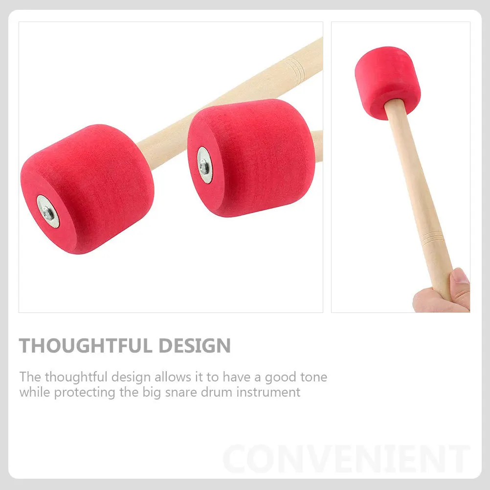 

2pcs Eva Foam Wood Core Bass Mallets Non-Skid Drumsticks For Stage Performance Percussion Drum Tools Drum Accessories