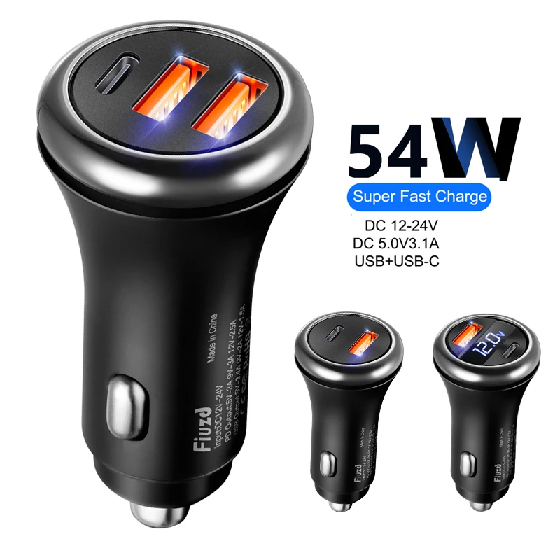 PD Car Charger USB Type C Fast Charging Car Phone Charger Adapter for iPhone 15 14 iPad Xiaomi Huawei Samsung Quick Charger