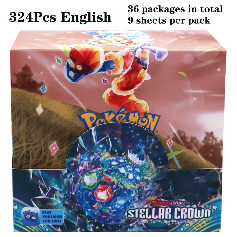 324 stks Pokemon TCG: Sword & Shield-Fusion Strike Booster Display Box (36 Packs) Board Game Card DESTINED RIVALS Stellar Crown
