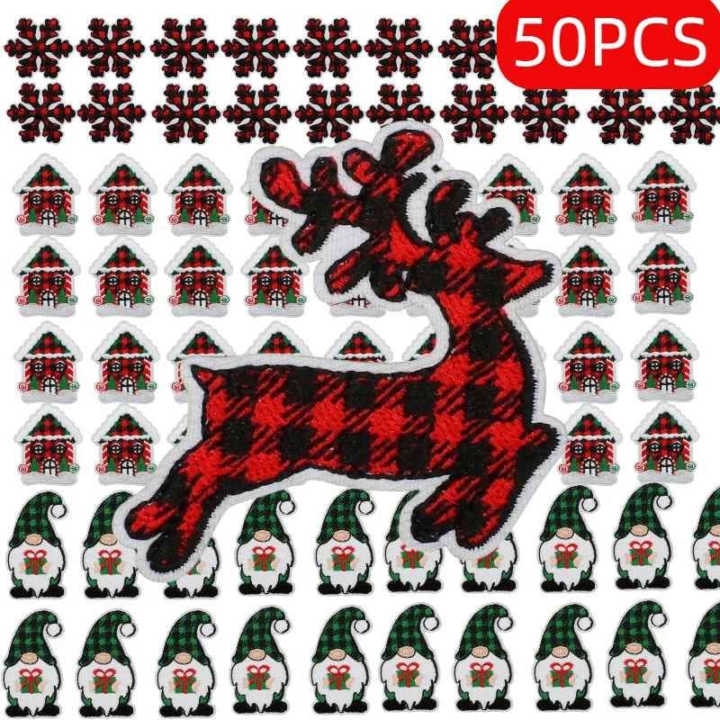 Picture 7: 10/50PCS Wholesale Christmas Snowflake Truck Patch Bag Clothes Decoration Theme Embroidery Cloth Patches  Embroidery Ironing