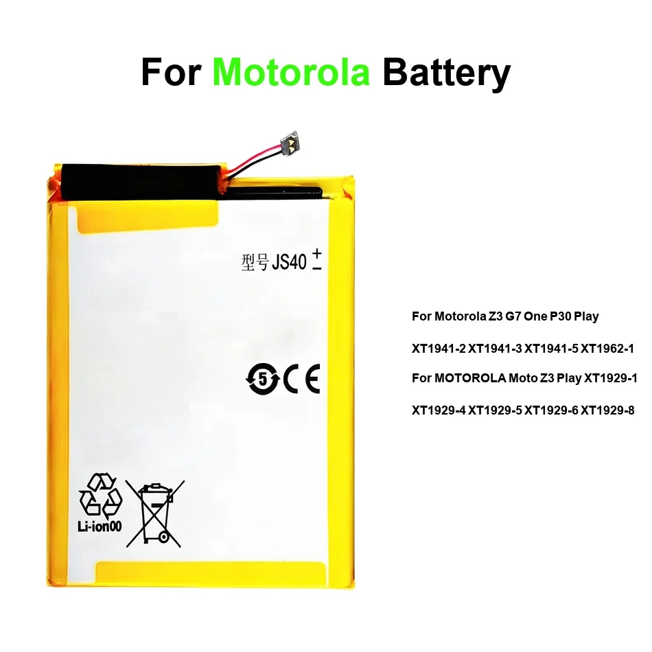 Batería de Teléfono Móvil de 3000mAh para Motorola Moto Z3 G7 Play XT1929-1 XT1929-4 XT1929-5 XT1941-2 XT1941-3 XT1941-5, JE40 JS40