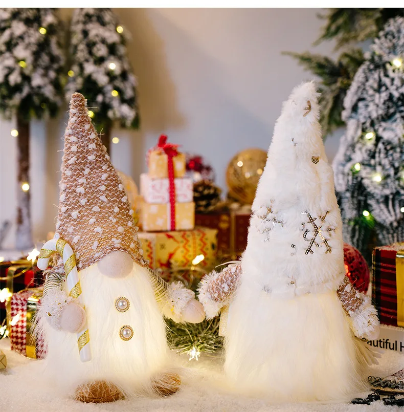 30cm Glowing Gnome Christmas Decorations 2026 Faceless Plush Dolls Elf Home Ornaments Navidad New Year 2027 Gift