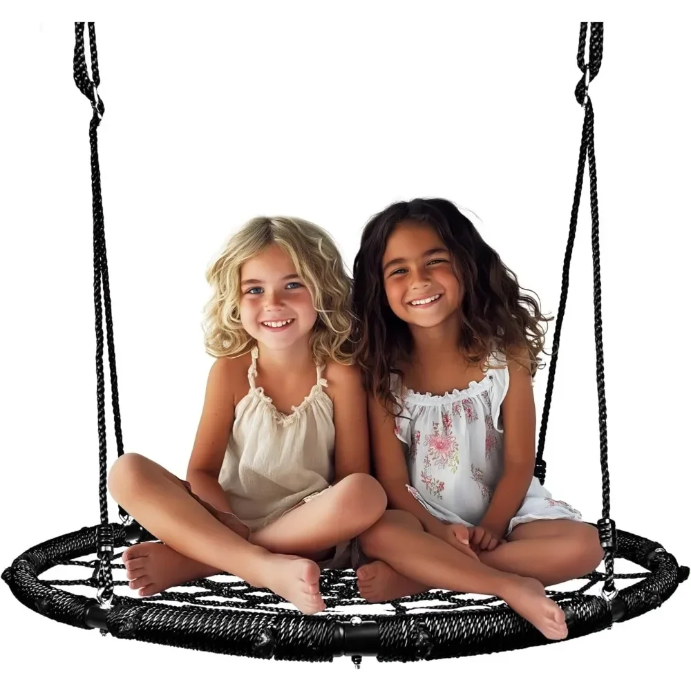 

40 Inch Saucer Swing for Kids Outdoor–Round Disc Swing with 800Lb Weight Capacity,900D Oxford Waterproof Fabric & Hanging Straps