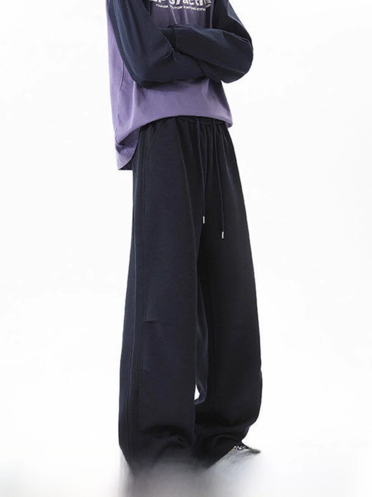 

High School Student Men's Casual Sports Pants Spring New Sle Pure Color Versatile Trendy Retro Straight Leg Cotton Polyester