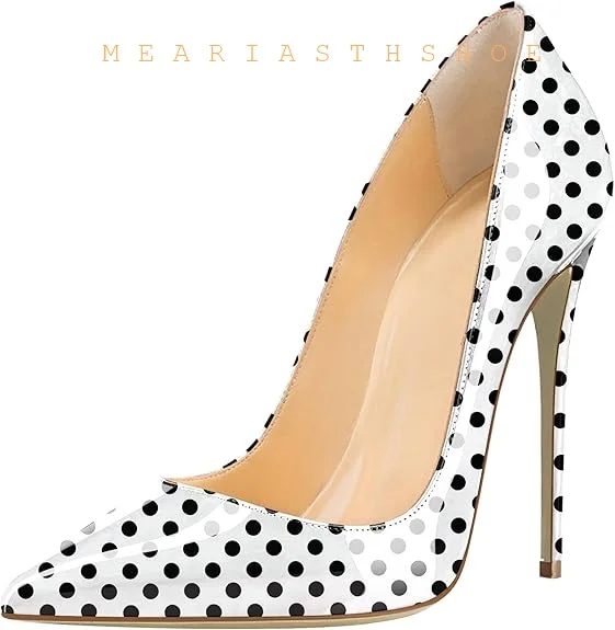 

Colorful Print Patent Leather Women's Pointed Toe Office Stilettos Sexy Ladies Banquet Slip-On High Heels 12cm wedding Shoes