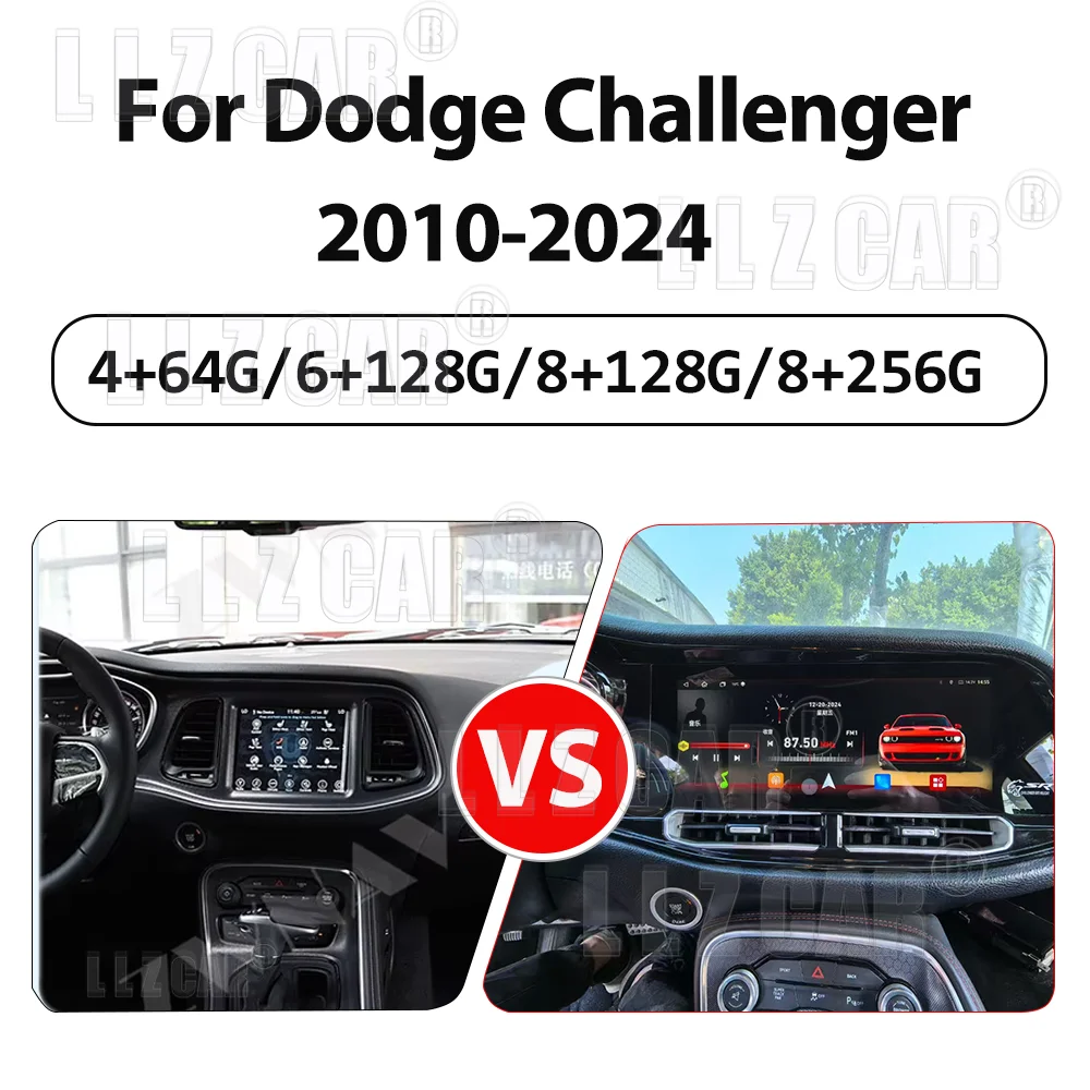 12.3inch Carplay For Dodge Challenger SRT Hellcat 2010-2023 Android Car Radio Auto Multimedia Player Stereo Video GPS Navigation