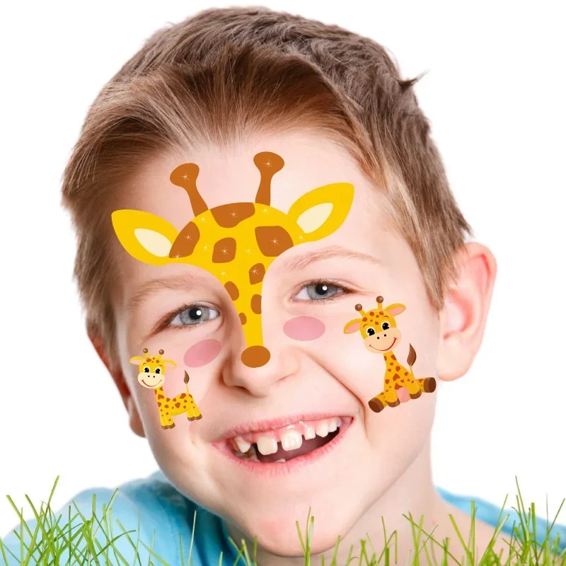 Glitter Face Stickers Tattoo for Children Waterproof Temporary Tattoo for Kid Festival Glitter Face Tiger Tattoo Festival Makeup