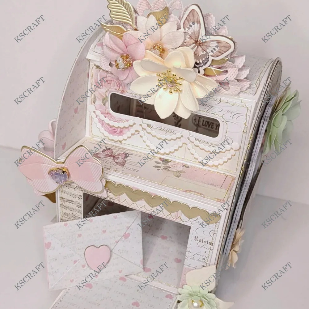 KSCRAFT 3D skrzynka pocztowa wykrojniki do metalu szablony dla DIY Scrapbooking/album fotograficzny dekoracyjne tłoczenie kartek papierowych