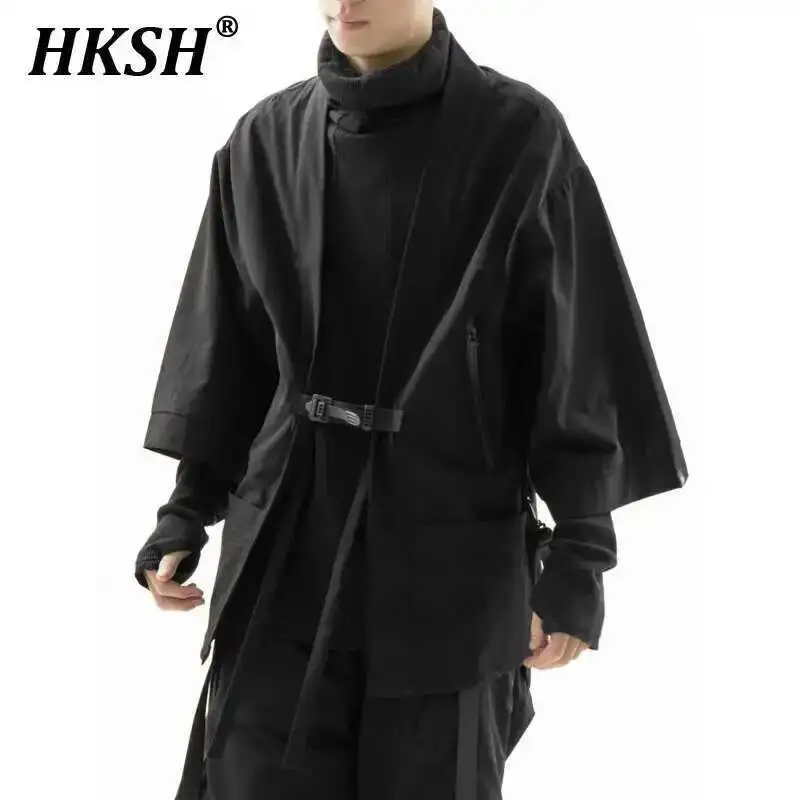 HKSH Spring Autumn New Men's Tide Dark  Ninja Taoist Robe Waterproof Japanese Jackets Techwear Chic Y2K Fashion Cardigan HK3395