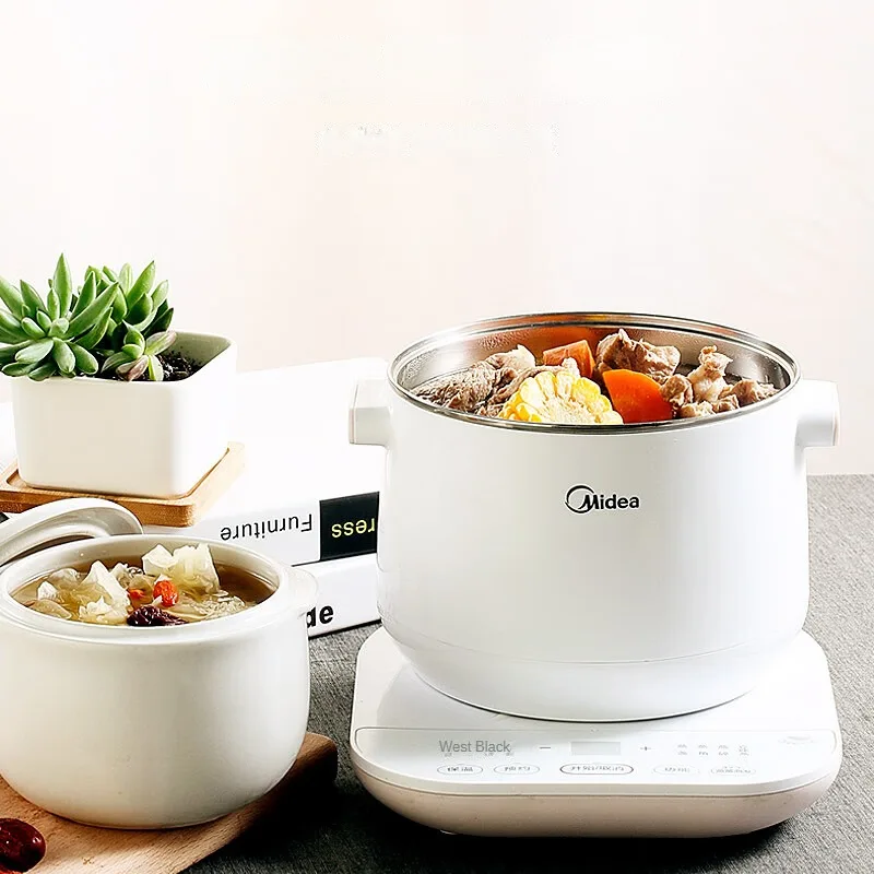 

Midea Smart Electric Stewpot with Ceramic Inner Pot for Stewing Porridge Soup and More 0.8L Capacity, WBZS0801F 220V