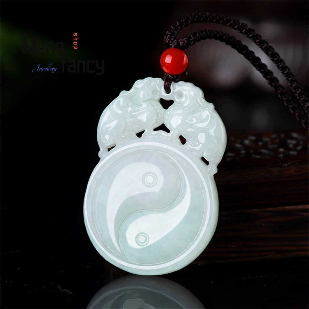 

Natural Burmese A-Grade Jadeite Pendant Out Pi Xiu Amulet Icy Translucent Wealth Protection Jade Chinese Carved Unisex Gift