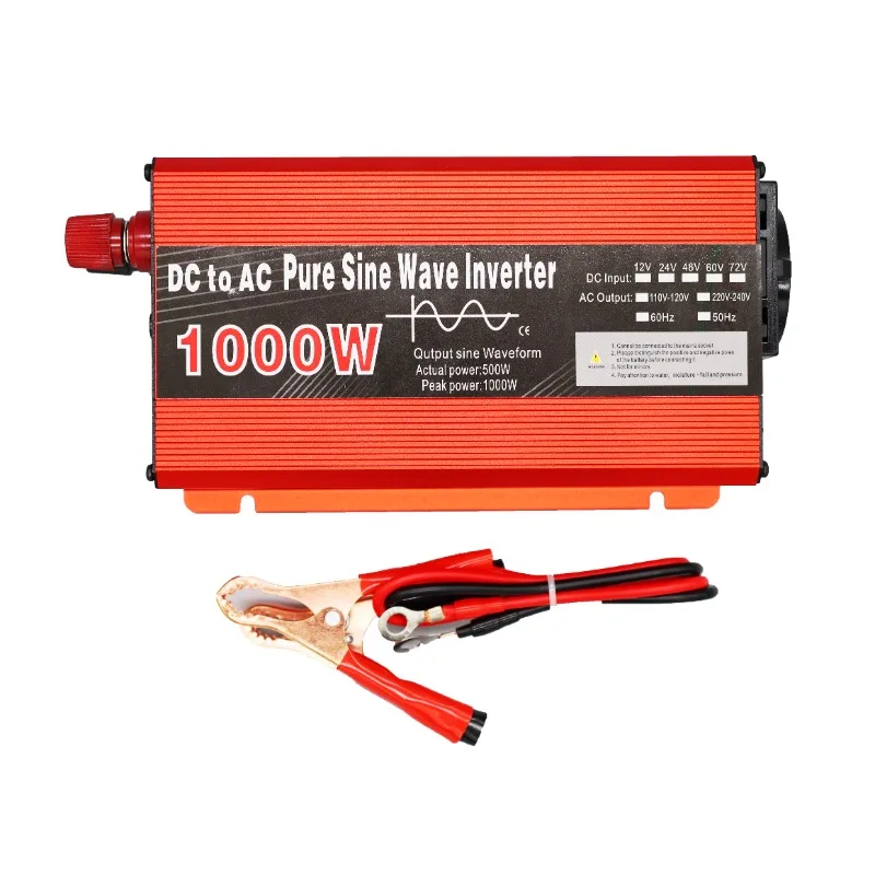 

1000W Pure Sine Wave Inverter DC 12v/24v/36v/48v/60v to AC 220v 110v Voltage Converter Portable Power Bank Inverter