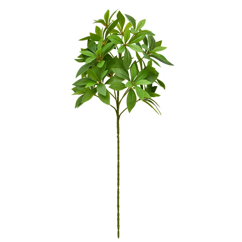 Simulation duck palm wood fortune leaf Qin Banyan branch single branch plant living room decoration fake bonsai material