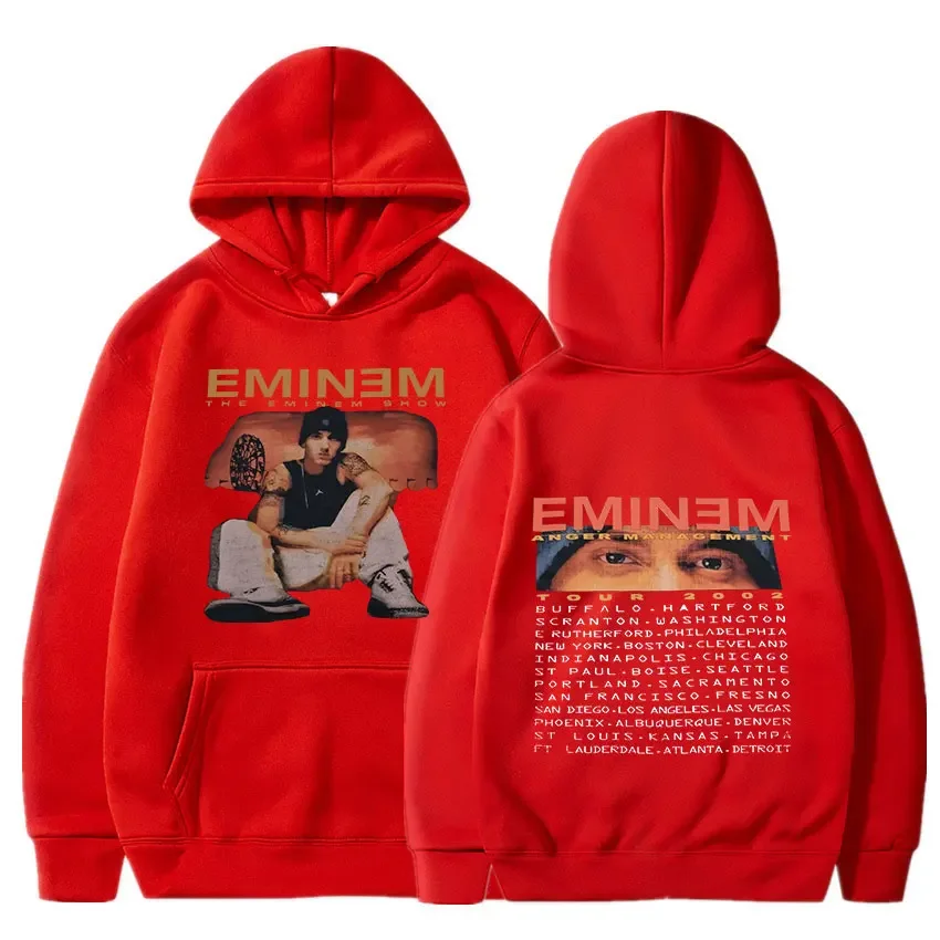 Eminem Anger Management Tour 2002 Hoodie 90s Vintage Harajuku Funny Rick Sweatshirts Long Sleeve Men Women Pullover Hoodies