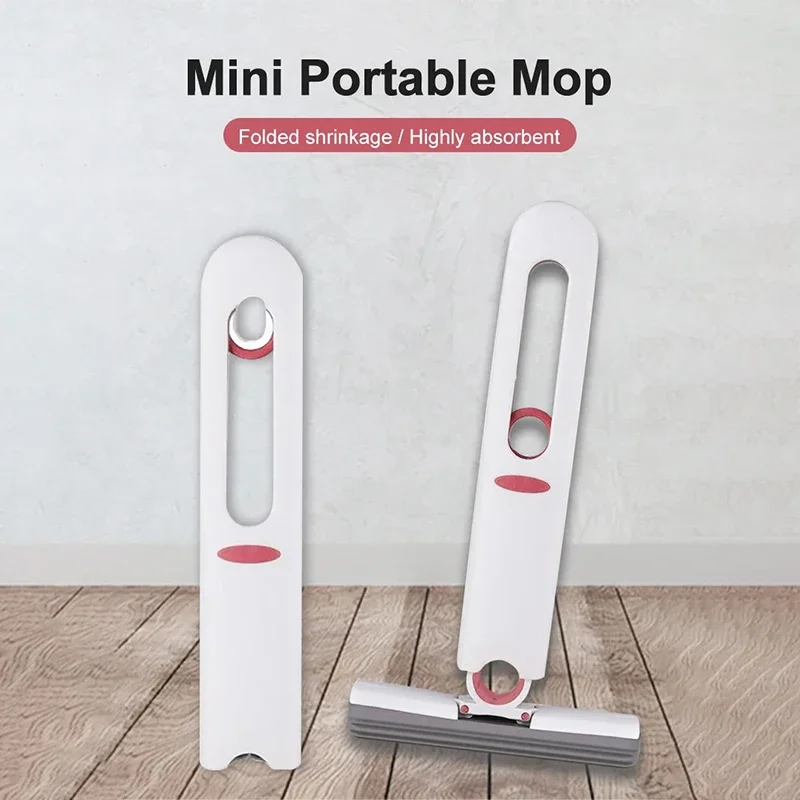 Mini Mop Folding Floor Scrubbing Household Cleaning Mop Self-squeezing Desktop Mop Desk Cleaner Glass Household Cleaning Tool