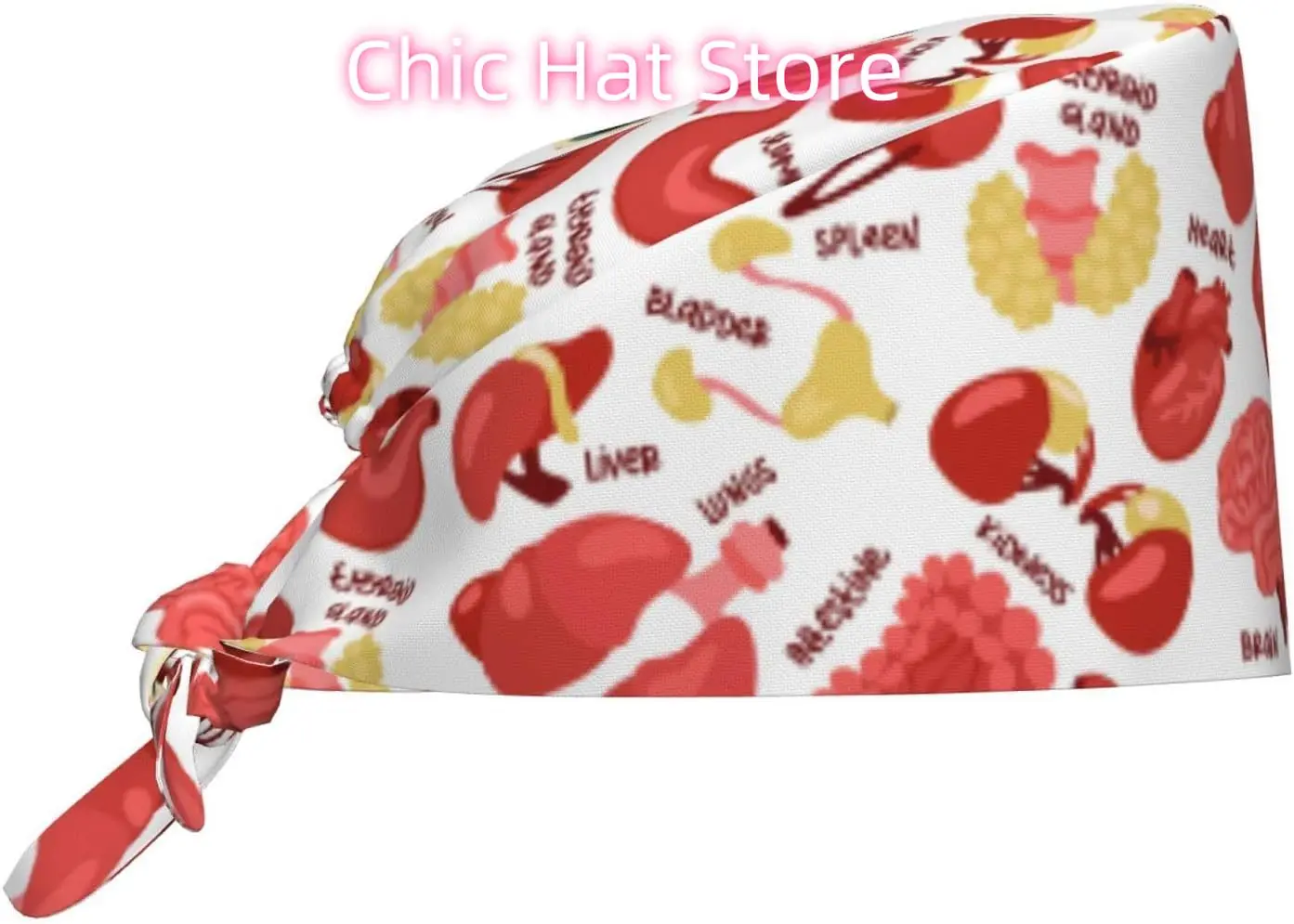 

Heart Stomach Bladder Liver Working Cap with Sweatband Comfortable and Breathable Adjustable for Men Women Scrub Cap