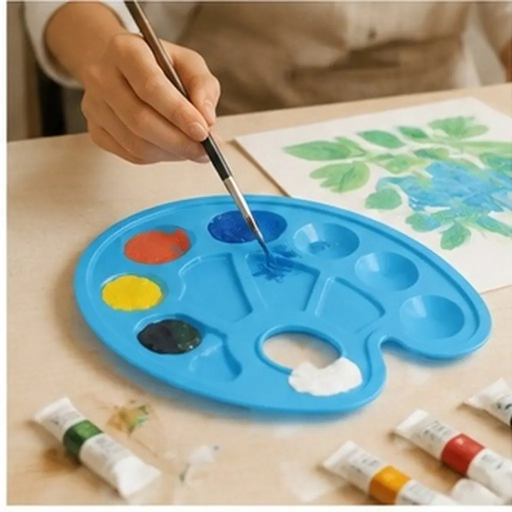 10Pcs Sturdy Portable Paint Palette Tray 10-Compartment Color Mixer Lightweight Easy-Clean Plastic Palette for Professional