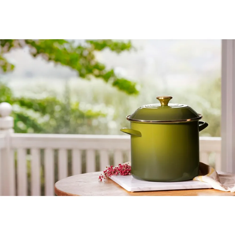 

Enamel on Steel Stockpot, 10 qt., Olive