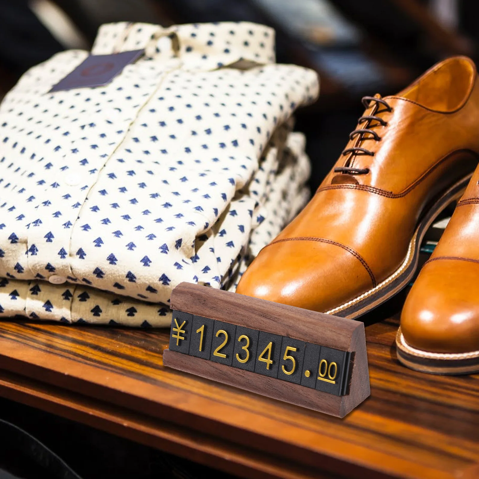 

1 Set Of Price Display Cube Wood Plastic Digital Bars For Jewelry Shop Retail Counter Adjustable Price Tag Stand Block Sign