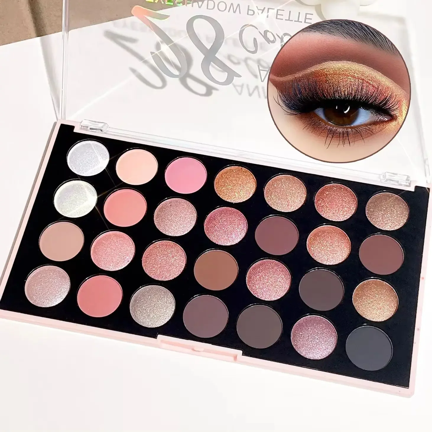 Paleta de sombras de ojos de 28 colores, mate nacarado, tonos terrosos, no se desvanecen fácilmente, paleta de sombras de ojos multicolor asequible