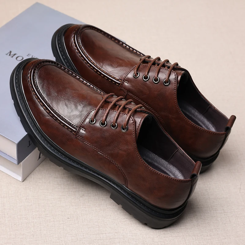 Men Oxfords Shoes Footwear Sneakers Shoes Men Genuine Leather Casual Lace-up Walking Shoes Men Outdoor Tooling Shoes Man