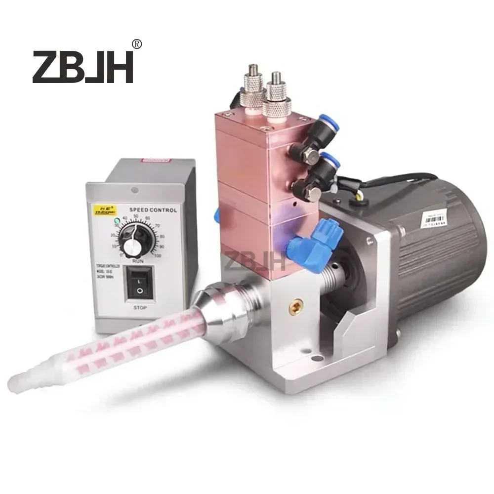 

25W electric mixing double liquid dispensing valve suck back crystal glue epoxy resin dynamic mixing valve