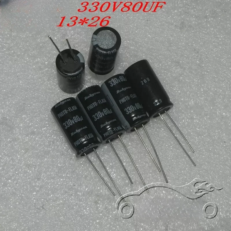 5PCS Japan Rubycon PHOTO-FLASH flash electrolytic capacitor 330V 80UF 100UF 110UF 120UF capacitor