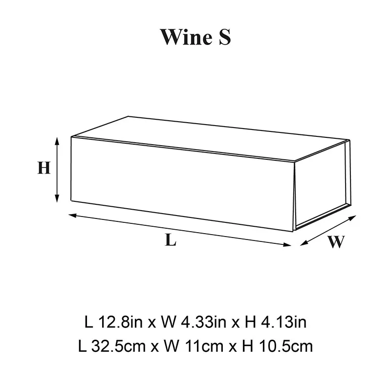 Geotobox 32.5x11x10.5cm | 12.8x4.33x4.13in Short Single Wine Bottle Packaging Boxes with Magnetic Lid