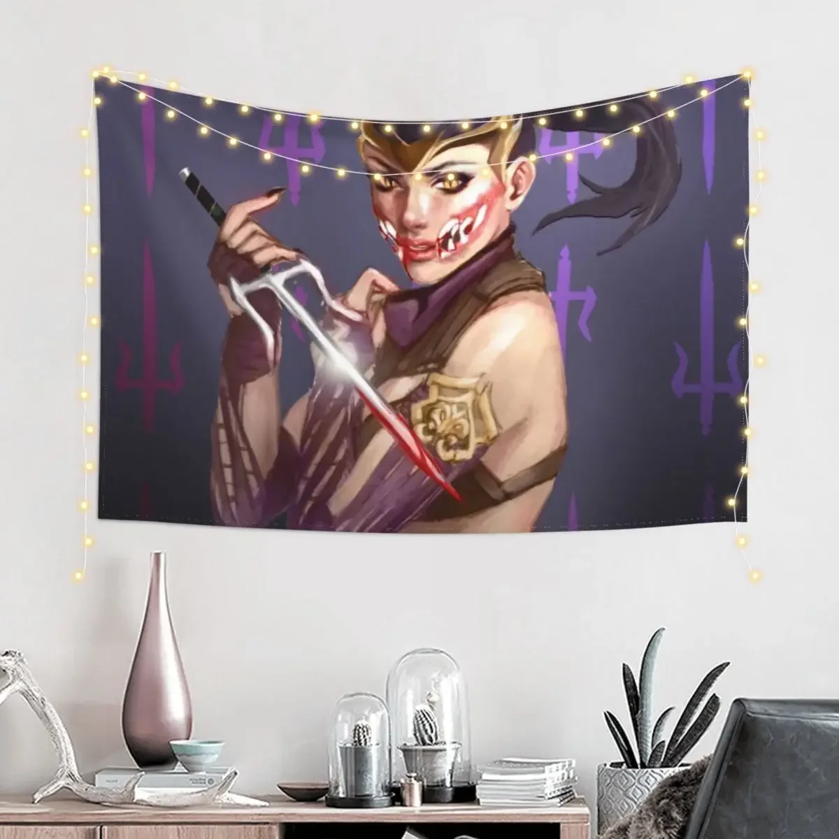 Mileena Mortal Kombat Tapestry Decor Home Nordic Home Decor Home Decorations Decoration Pictures Room Wall Tapestry