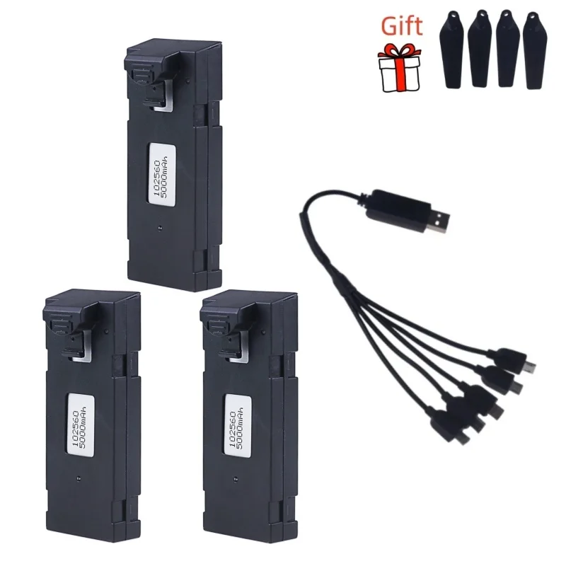 Originele Oplaadbare 3.7V 5000Mah Li-Ion Batterij Voor Rc Drone E88 E88pro E525 E99 P1 F185 F195 E100 Rc Quadcopter Onderdelen Batterij