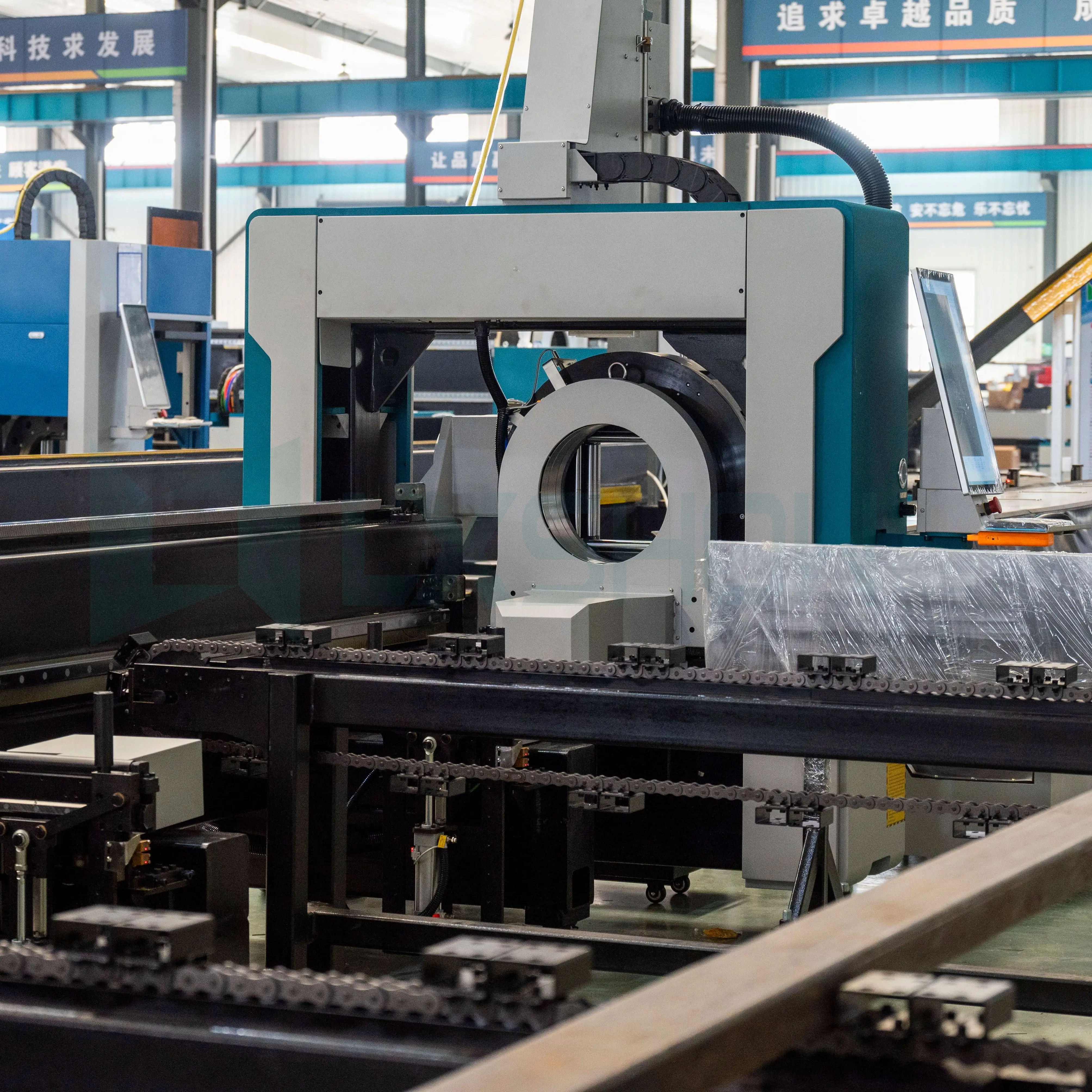 LX122TUA+6M Square Round tube Raycus Automatic 1000w 2000w 3000w Cnc Laser Metal Pipe Tube Cutting Machine / Metal Tube