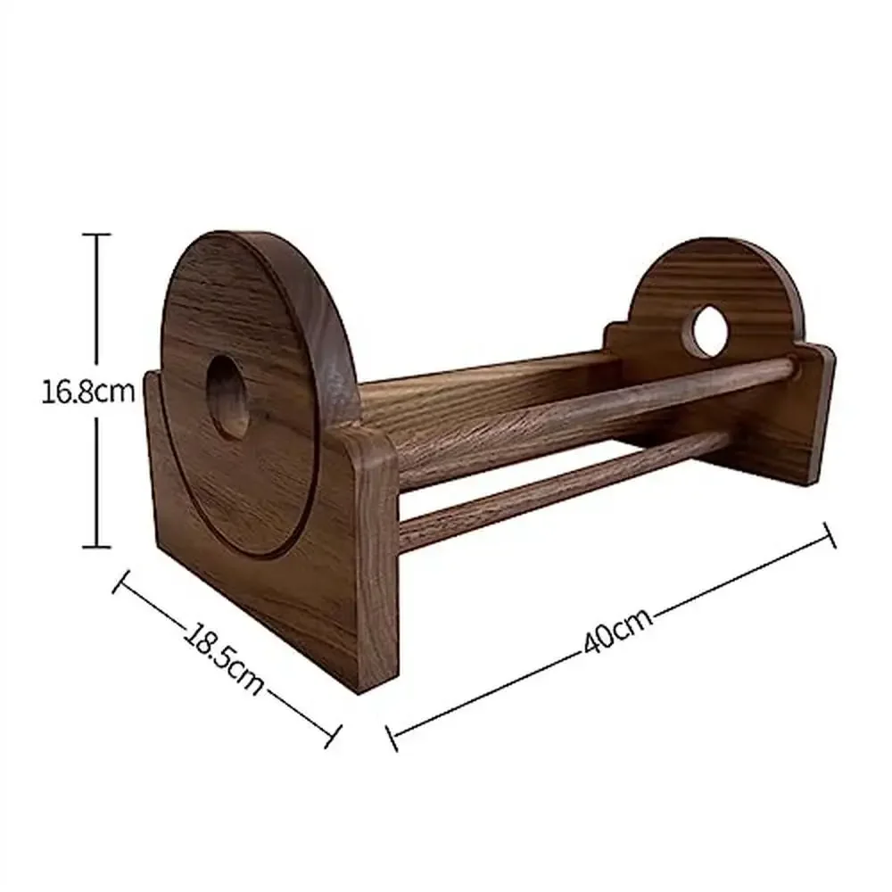 Estante de almacenamiento de CD de madera, organizador de álbumes de vinilo, soporte de exhibición, estante de acento de madera de cerezo Retro, sala de estar y oficina