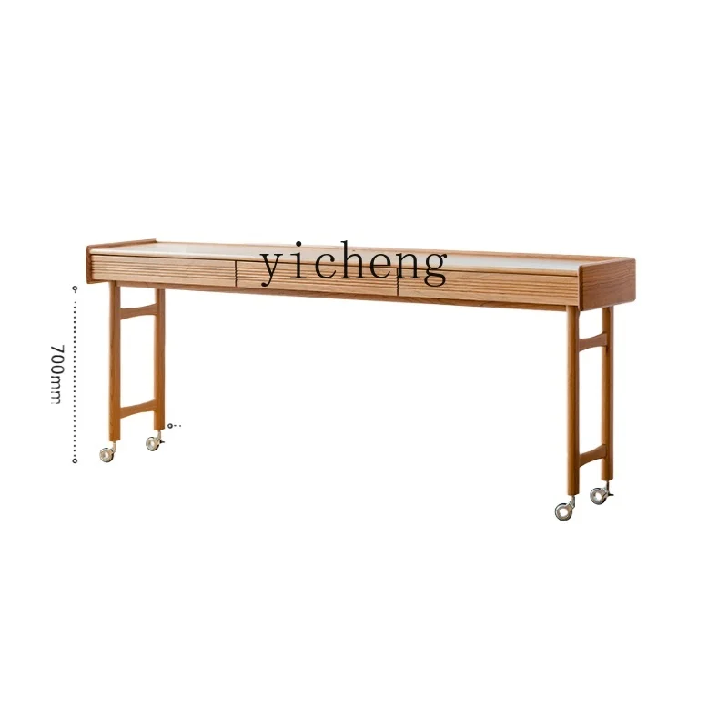 Tqh Casual Bed Table  Bedroom Bedside Tailstock Solid Wood Long Table Computer Desk Bed Pulley Table