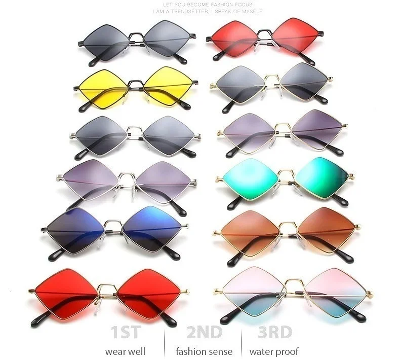 Einzigartige Diamantform Kleine Sonnenbrille für Frauen Neue Mode Ultraleicht Schwarz Grau Gradient Sonnenbrille Männer Retro Brillen Uv4090 – Detail 6