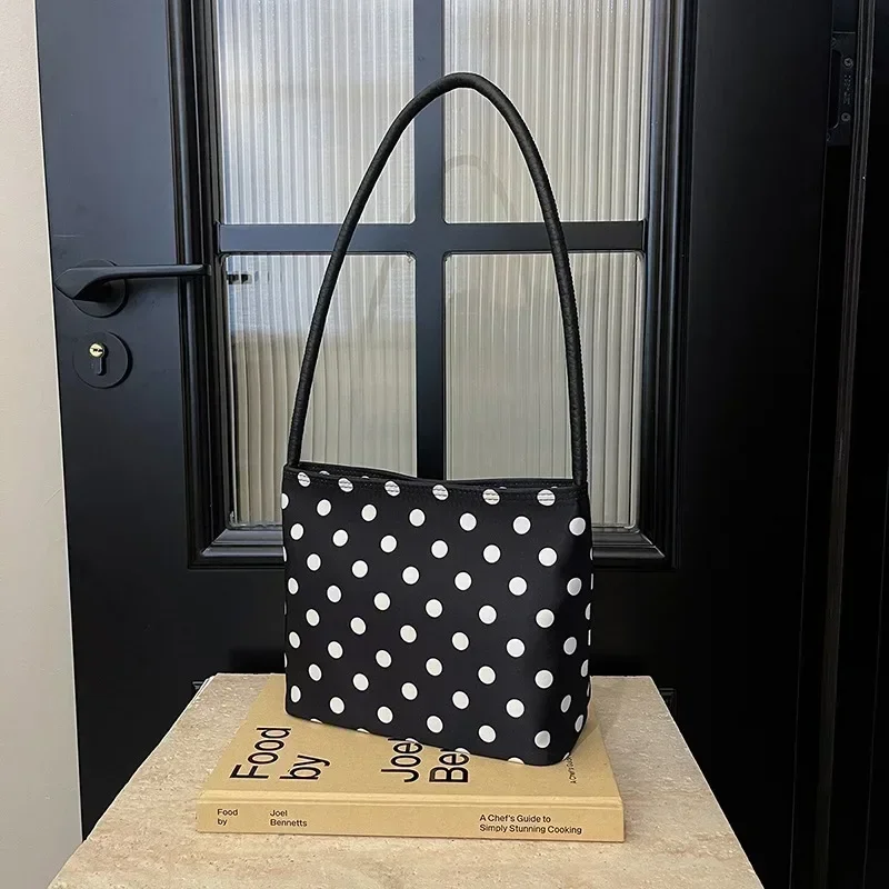 

Dot Color Contrast Fashion Nylon Shoulder Bag Zipper Simple Square Hand Bags 2024 Hot Sale Bags for Women Bolsas Femininas